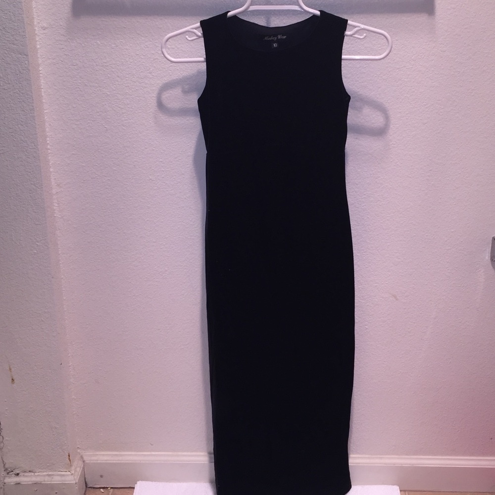 NWOT Long Black Velvet Dress